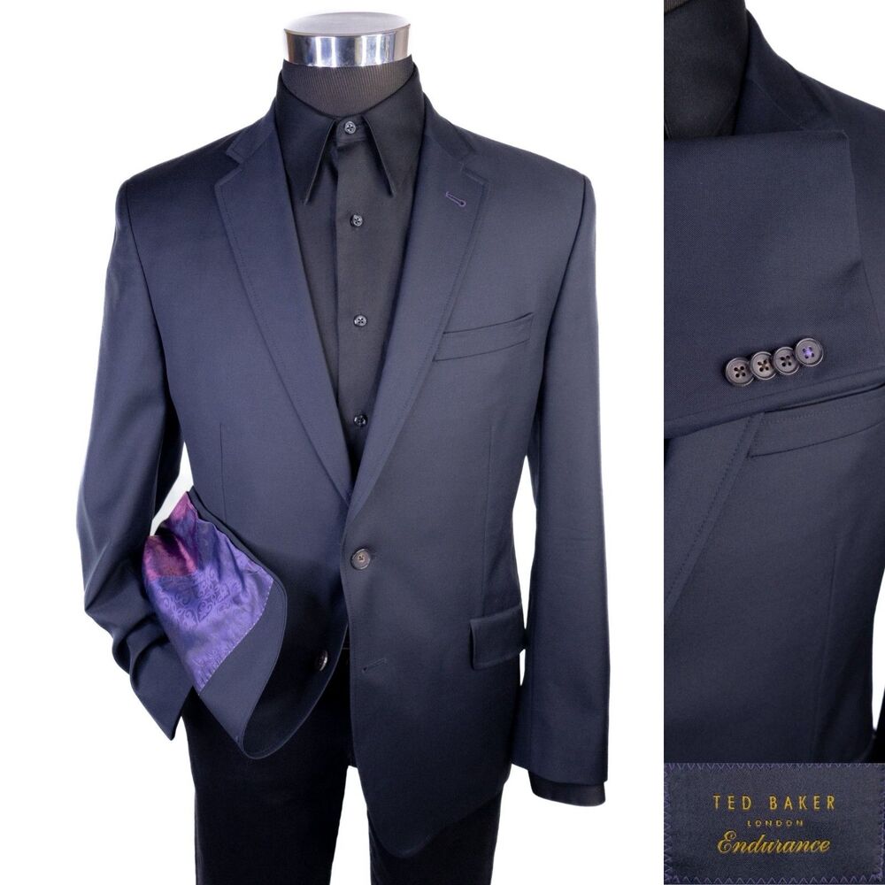 Ted Baker Endurance Size 42S JUDD SPJ Sport Coat Jacket Blazer Wool Navy Blue